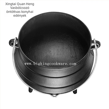 Háromlábú öntöttvas edény függőkosárral, bevonat nélküli, BK-2913, kapacitás több mint 5 liter