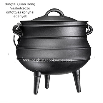 Háromlábú öntöttvas edény függőkosárral, bevonat nélküli, BK-2913, kapacitás több mint 5 liter