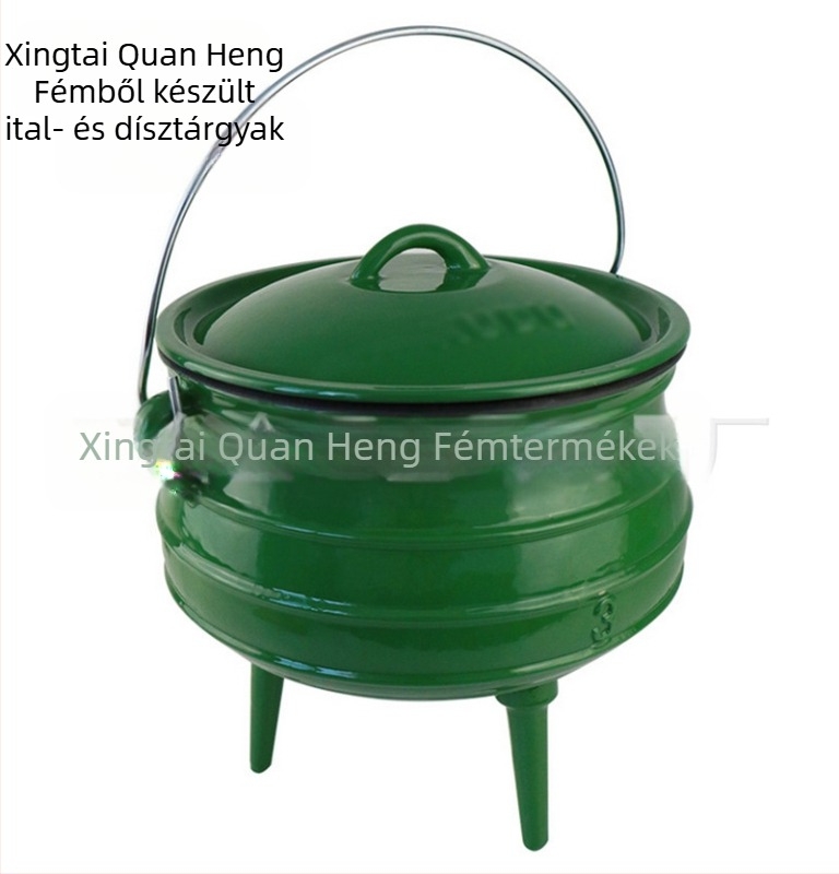 Háromlábú öntöttvas edény függőkosárral, bevonat nélküli, BK-2913, kapacitás több mint 5 liter