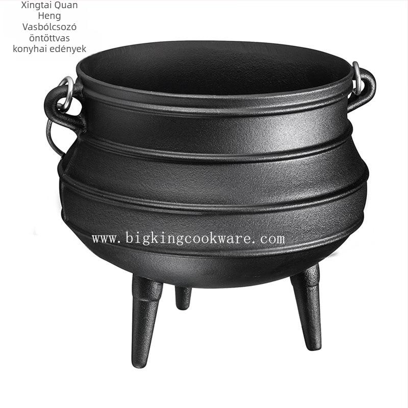 Háromlábú öntöttvas edény függőkosárral, bevonat nélküli, BK-2913, kapacitás több mint 5 liter