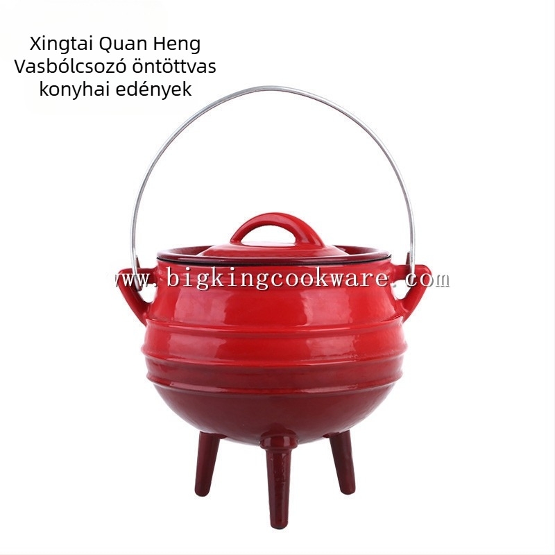 Háromlábú öntöttvas edény függőkosárral, bevonat nélküli, BK-2913, kapacitás több mint 5 liter