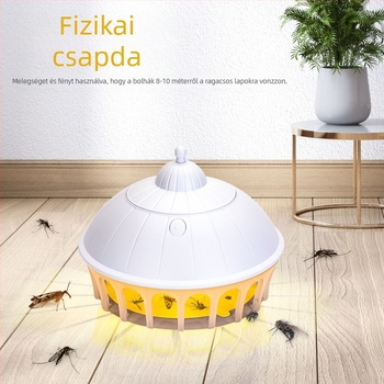 Szúnyogcsapda LED-lámpa ragasztó lemezekkel, 80–120 m²-re, modell 807, 0,6 W, USB/AA-s tápellátás, súly 264 g