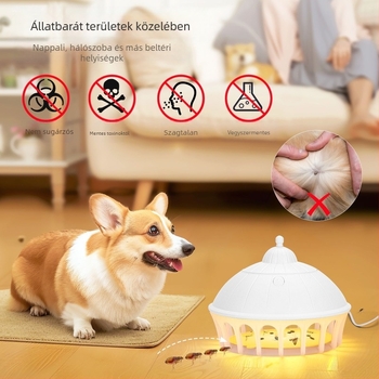 Szúnyogcsapda LED-lámpa ragasztó lemezekkel, 80–120 m²-re, modell 807, 0,6 W, USB/AA-s tápellátás, súly 264 g