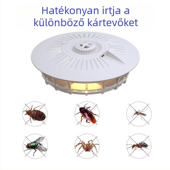 Szúnyogcsapda LED-lámpa ragasztó lemezekkel, 80–120 m²-re, modell 807, 0,6 W, USB/AA-s tápellátás, súly 264 g