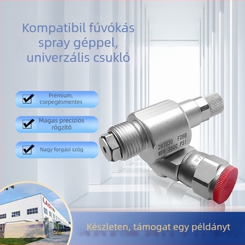 Magasnyomású légmentes permetezőpisztoly univerzális csuklós kapcsolattal, záró szelep, modell JZF01, hosszabbító rúd és adapter