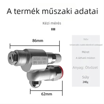 Magasnyomású légmentes permetezőpisztoly univerzális csuklós kapcsolattal, záró szelep, modell JZF01, hosszabbító rúd és adapter