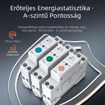 TYZHSOUL Tuya Smart Life WiFi áramkör-megszakító – DIN sínre szerelhető, 76–270V, 63A, távoli vezérlés és teljesítmény mérése