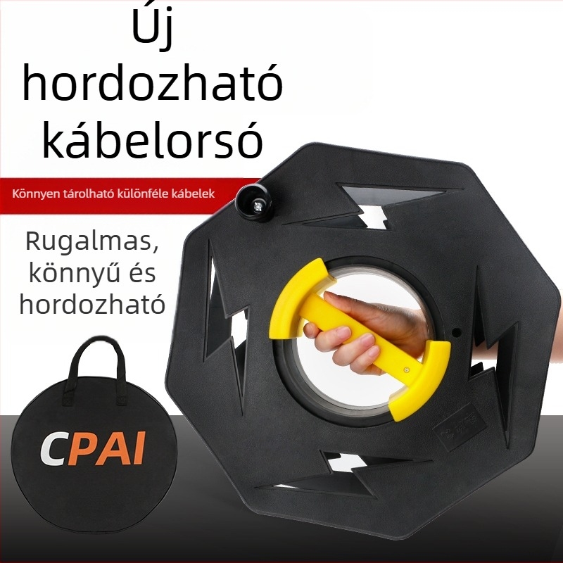 Hordozható kábeltekercs tároló — üres tekercs hajtóművel, szigetelés 1000V-ig, brit stílus / metrikus formátum