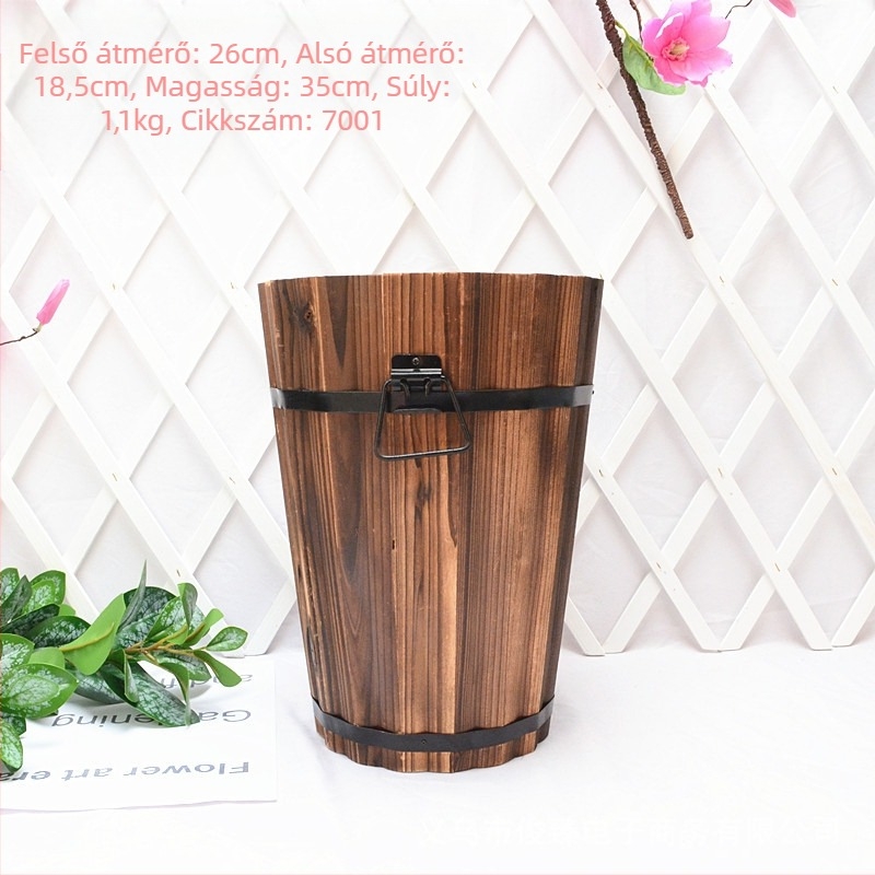 Fából készült pozsgás növények edénye, kézzel készített, vidéki retro stílus, alkalmas pozsgásokhoz, márka Jun Zhen