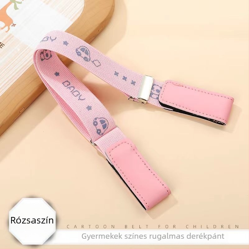Gyerekeknek készült PU bőr öv Velcro zárással, rugalmas, mesefigurás mintával, 2–4 cm szélesség