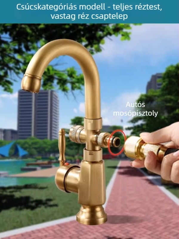 Kültéri kertcsap – Antik sorozat (sárgaréz, kerámiás patron, működési hőmérséklet 0–80°C)