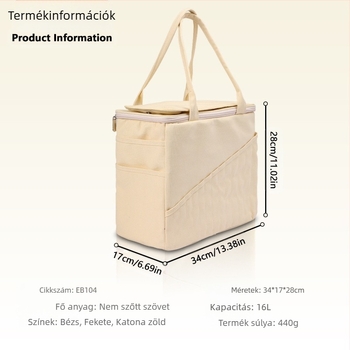 Eb Series Vászon Kocka Formájú Tároló Táska Horgoláshoz és Fonalakhoz – Nagy Kapacitású Szervező