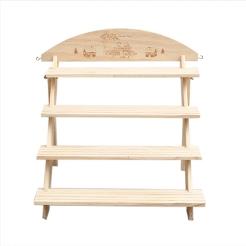 Fából készült asztali ékszertartó, négyemeletes polc, fenyőfa, modern minimalist stílus, modell New Folder 6