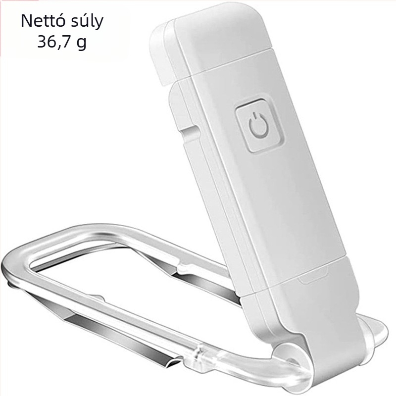 Csipeszes USB olvasólámpa, összecsukható asztali lámpa fehér fénnyel, szemvédelmezés, műanyag árnyékoló