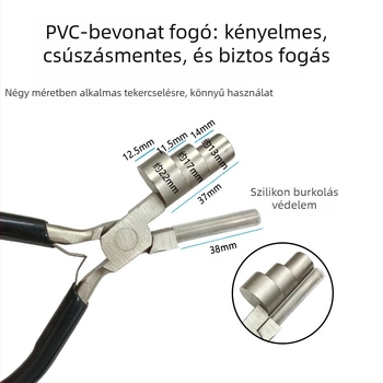 Többfunkciós fogó 3- és 6-szegmens fejjel, nylon markolattal, sodrás és formázás funkciókkal; német stílus; súly 0.55