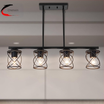 Vintage többfejű függőlámpa, fém, függő, nappali és étterem számára, izzólámpa, 110–220V