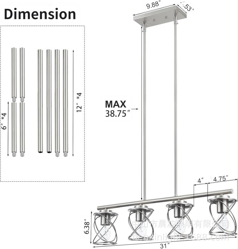 Vintage többfejű függőlámpa, fém, függő, nappali és étterem számára, izzólámpa, 110–220V