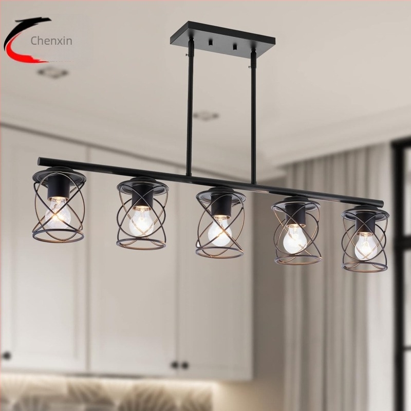 Vintage többfejű függőlámpa, fém, függő, nappali és étterem számára, izzólámpa, 110–220V