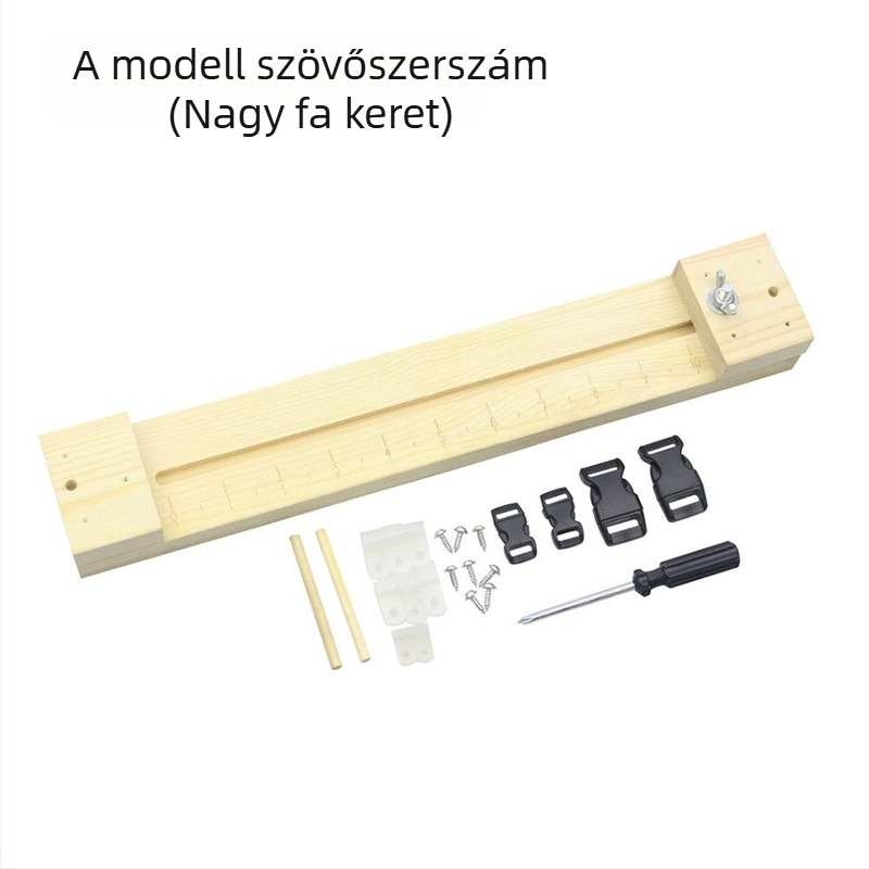 Esőernyő zsinór szövő eszköz, paracord jig fa kerettel, állítható karkötő szövés