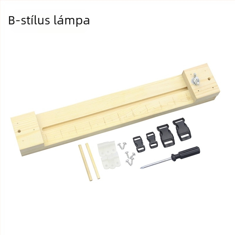Esőernyő zsinór szövő eszköz, paracord jig fa kerettel, állítható karkötő szövés
