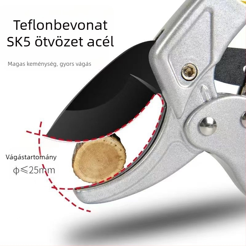 Rozsdamentes acélból készült metszőolló – erős vágás, többfunkciós kerti eszköz ágak és gyümölcságak metszésére