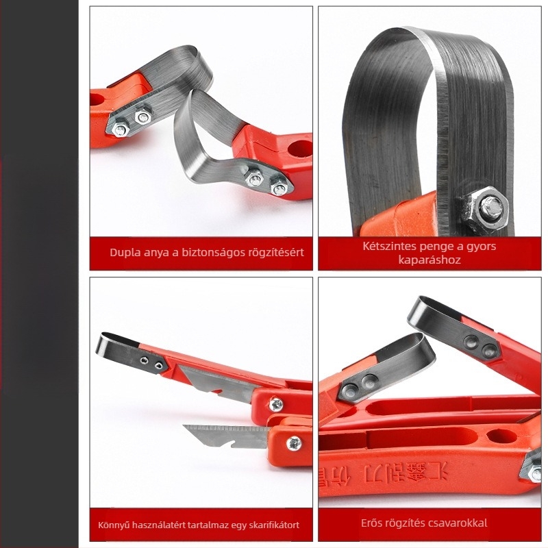 Kampóval ellátott többfunkciós gyümölcsfa kéregkaparó kés