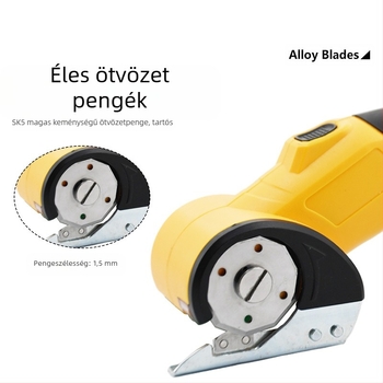 Textil- és bőrruha vágó elektromos olló, újratölthető lítium akkumulátor, 3,6V, gyors vágás