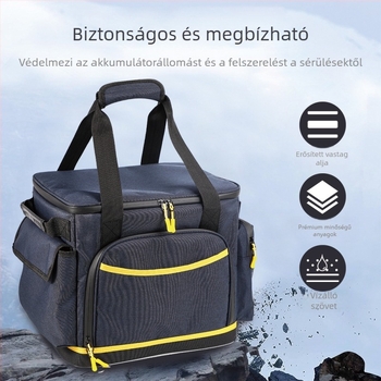 Kemping energia tároló táska – utazási por- és vízálló kocka alakú tok, Oxford anyag, többfunkciós tárolás