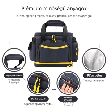 Kemping energia tároló táska – utazási por- és vízálló kocka alakú tok, Oxford anyag, többfunkciós tárolás