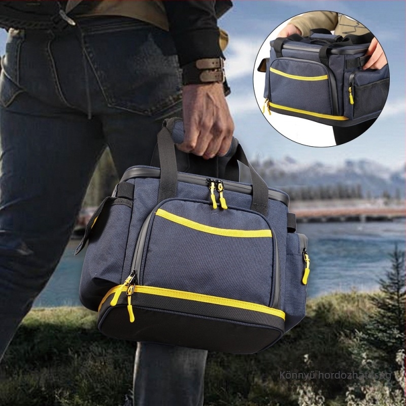 Kemping energia tároló táska – utazási por- és vízálló kocka alakú tok, Oxford anyag, többfunkciós tárolás