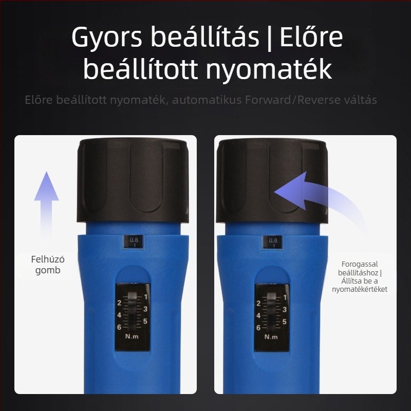 Előre beállított nyomatékkal csavarhúzó, állítható – Hemu, szénacél test