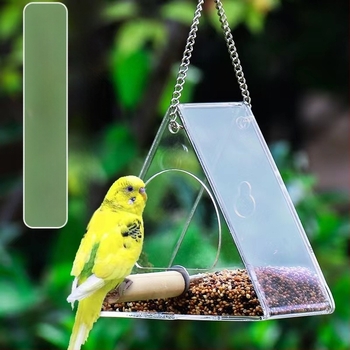 Akril madáretető kültéri, függő, vízálló tálcával balkonhoz