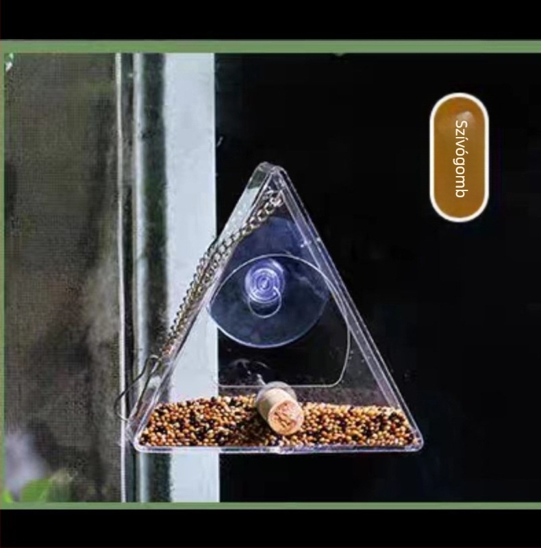 Akril madáretető kültéri, függő, vízálló tálcával balkonhoz