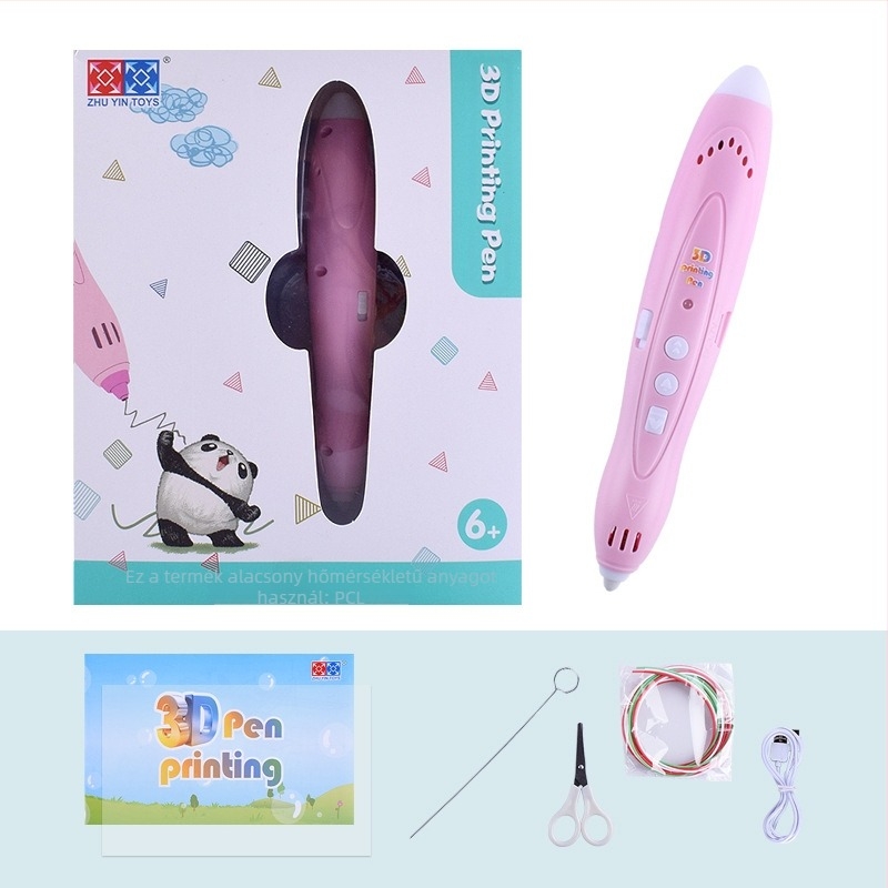 Gyerekek 3D nyomtató toll alacsony hőmérséklettel, vezeték nélküli, színes LED fényekkel – rajzoláshoz és graffitihoz, oktató művészeti játék 7–14 éveseknek