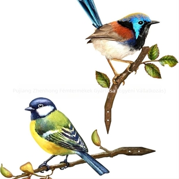 Fém madár falikép – kertdekoráció vasból, modern minimalist stílus, márka drstrydt