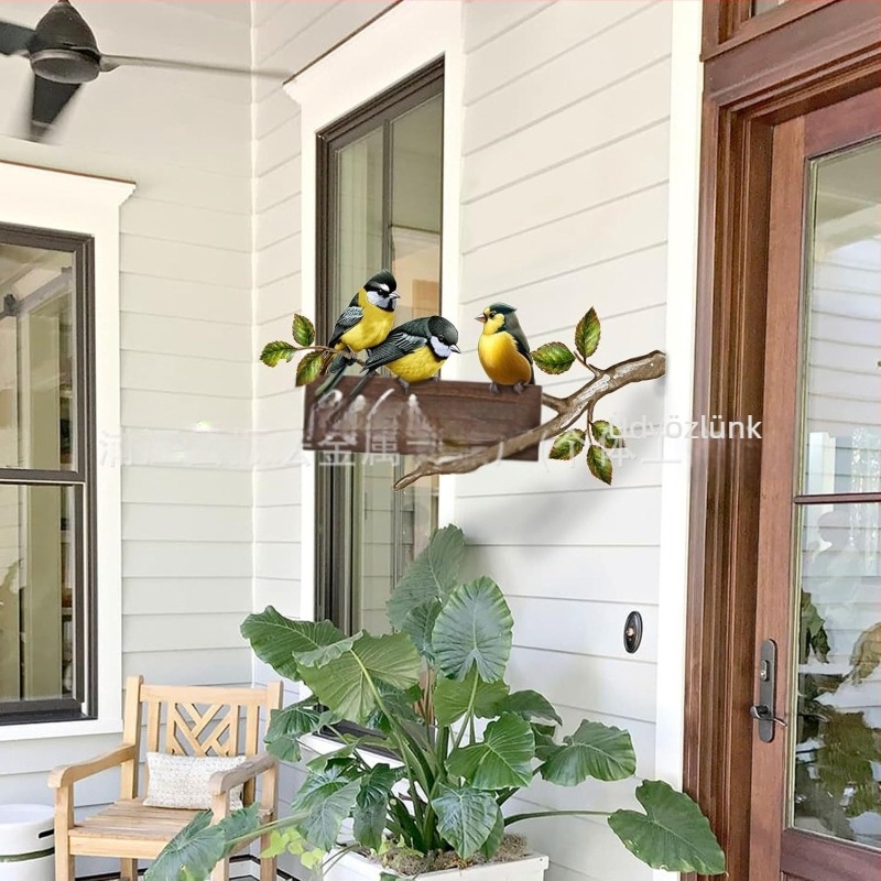 Fém madár falikép – kertdekoráció vasból, modern minimalist stílus, márka drstrydt