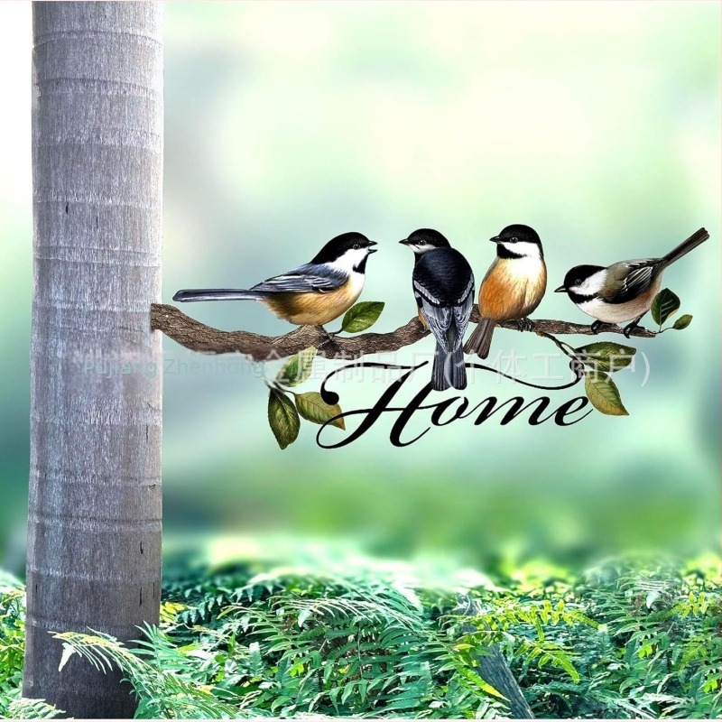 Fém madár falikép – kertdekoráció vasból, modern minimalist stílus, márka drstrydt