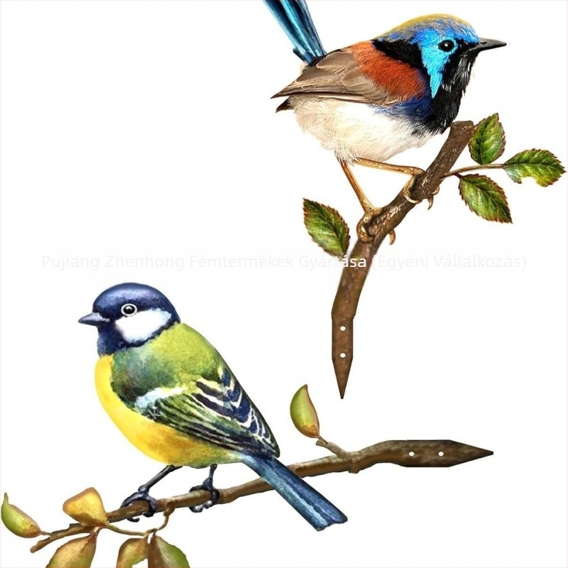 Fém madár falikép – kertdekoráció vasból, modern minimalist stílus, márka drstrydt