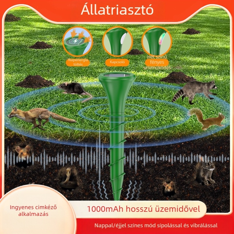 Ultrahangos Állatriasztó P666 – Egérriasztó, Újra tölthető, 200 kHz, 5 W, PC/ABS ház