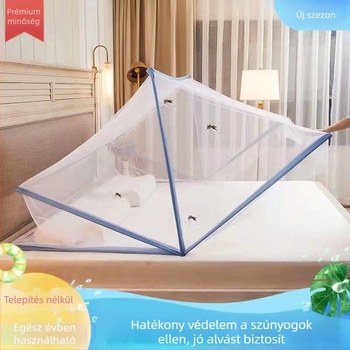 Telepítés nélküli összecsukható szúnyogháló ágyhoz — üvegszálas kivitel, keret üvegszálas csövekből