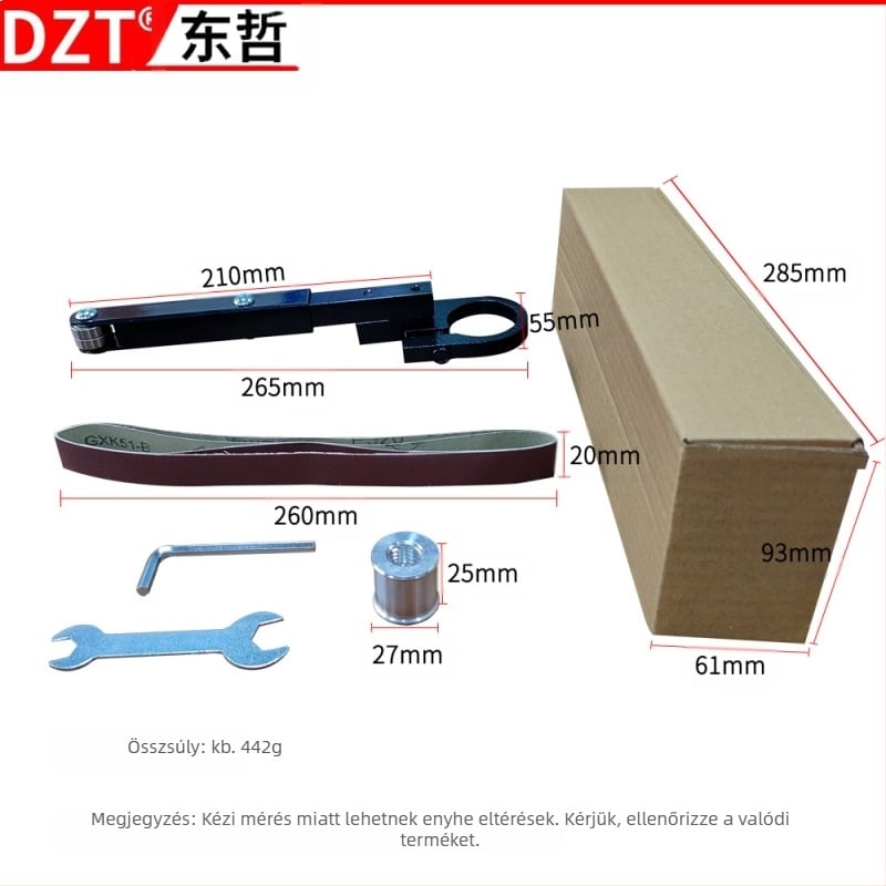 DZT Modell 100 Mini Elektromos Szögcsiszoló, Tartóval és Csiszolófejjel Faipari Használatra – Háztartási, 220V