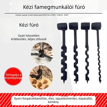 Hengsheng Kézzel készített csavart fúró faanyaghoz – hosszított hosszúságú, kézi működtetésű, kültéri használatra