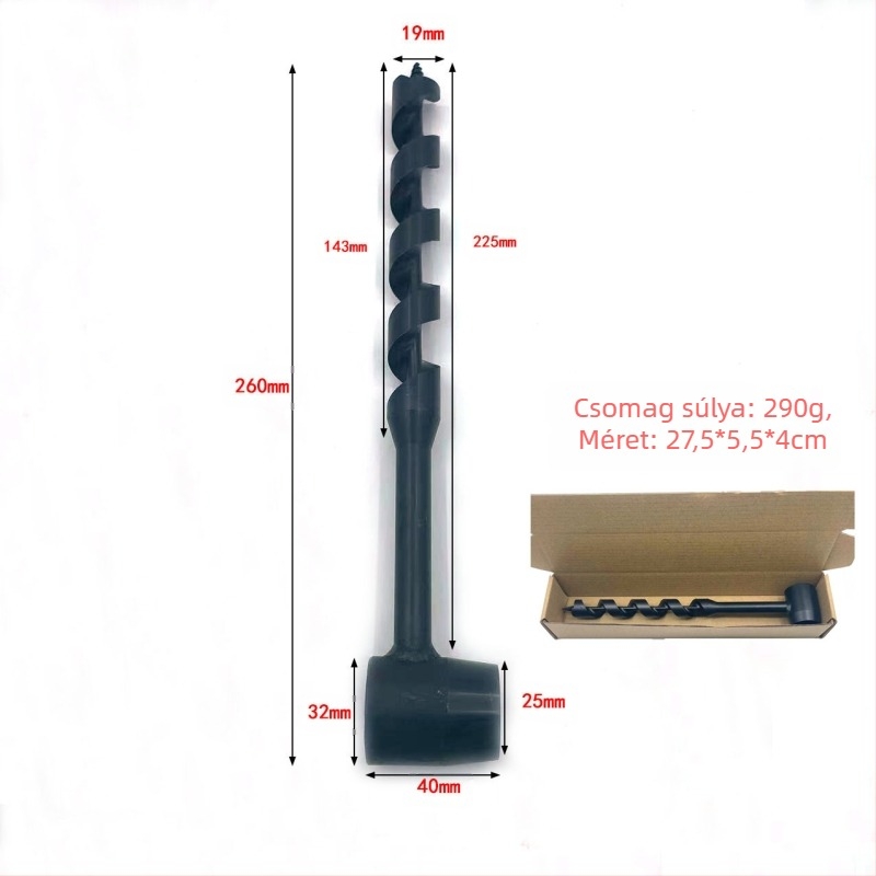 Hengsheng Kézzel készített csavart fúró faanyaghoz – hosszított hosszúságú, kézi működtetésű, kültéri használatra