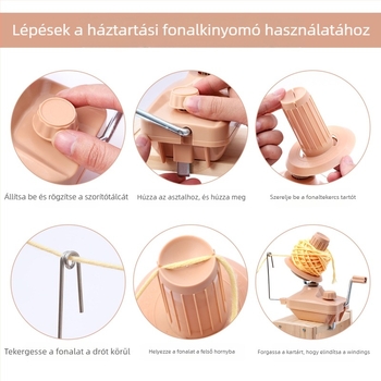 Gyapjúszál tekerő gép – kézi hajtású, otthoni használatra, 430 g, 50 db dobozban