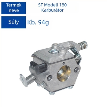 Stihl MS180 láncfűrész karburátor, kompatibil MS170, MS017 és MS018 modellekkel; MH márka, nettó tömeg 103 g