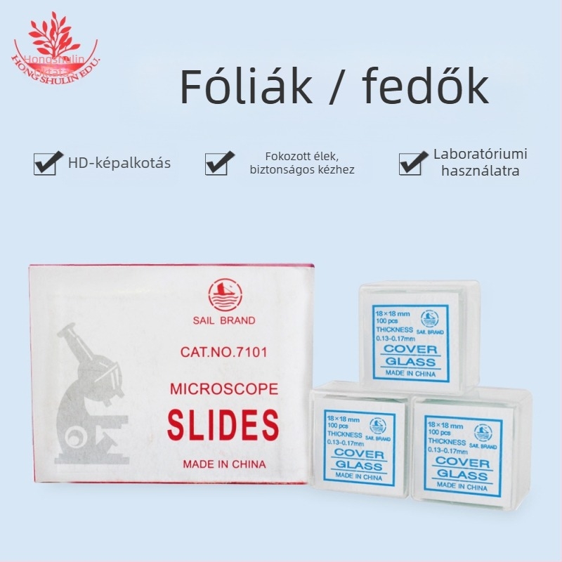 Mangrove 7101 üveg mikroszkópos slide-ok és négyszögletes fedőüvegek – 50 db dobozonként, laboratóriumi minták előkészítéséhez középiskolában
