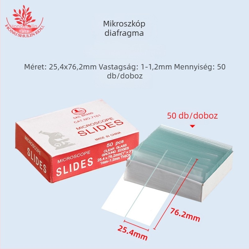 Mangrove 7101 üveg mikroszkópos slide-ok és négyszögletes fedőüvegek – 50 db dobozonként, laboratóriumi minták előkészítéséhez középiskolában