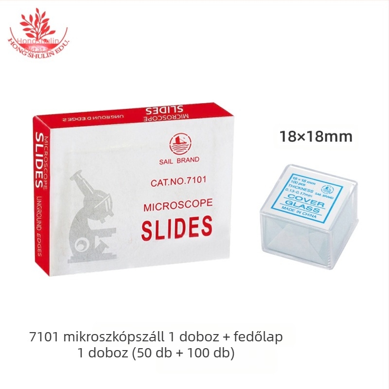 Mangrove 7101 üveg mikroszkópos slide-ok és négyszögletes fedőüvegek – 50 db dobozonként, laboratóriumi minták előkészítéséhez középiskolában