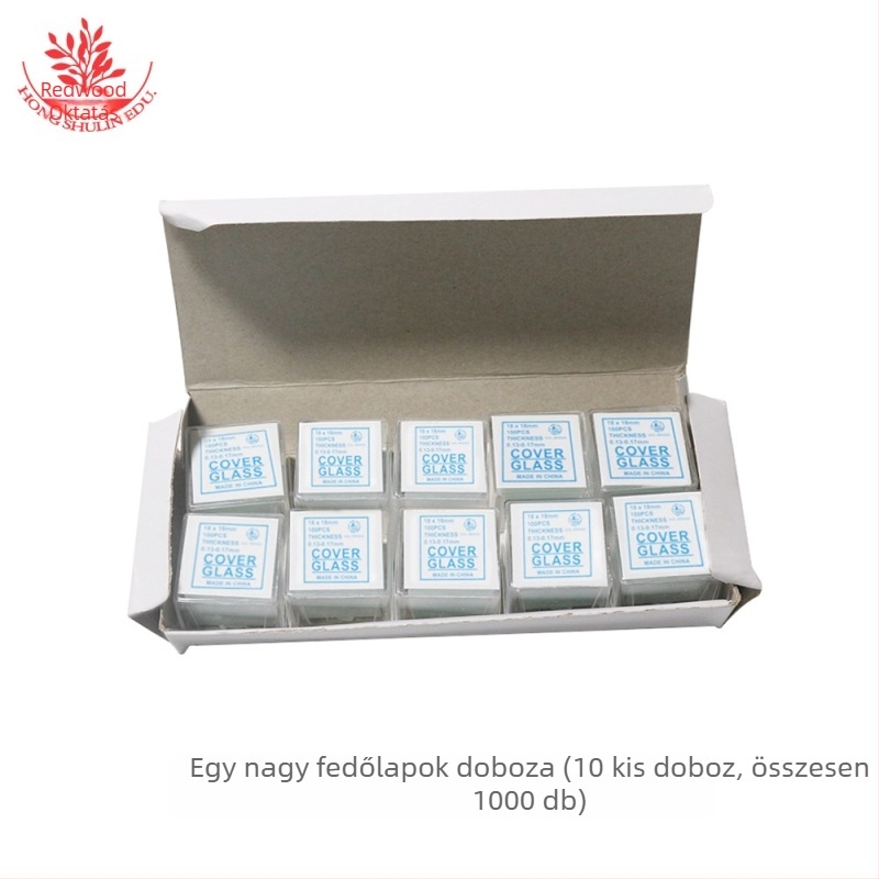 Mangrove 7101 üveg mikroszkópos slide-ok és négyszögletes fedőüvegek – 50 db dobozonként, laboratóriumi minták előkészítéséhez középiskolában