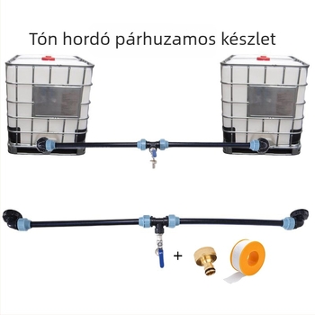 IBC hordó szelepfogó csatlakozó kerti könyökkel, menetes csatlakozás, réz Nipel, 4 tonnás hordó sorozat